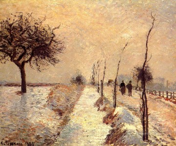 Camille Pissarro Painting - Carretera en Eragny invierno 1885 Camille Pissarro